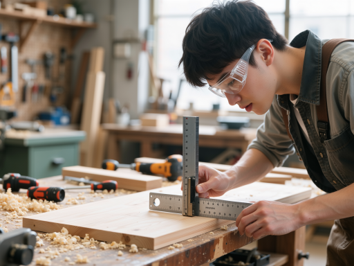 工人正在组装家具，专注工作状态，高质量生产现场，专业技能展示